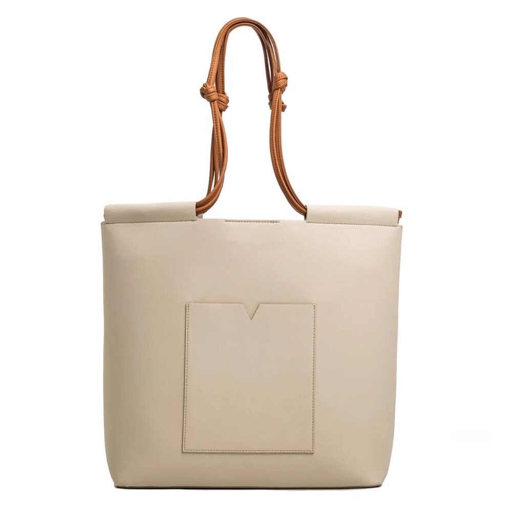 Von Holzhausen The Market Tote in Oat and Caramel - Picture 2 of 13